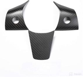 img 4 attached to 🚗 LUCKEASY Tesla Model 3 Model Y Carbon Fiber Steering Wheel Decorative Patch 2017-2022 - Interior Auto Accessories (Matte Carbon Fiber)