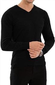 img 3 attached to Stay Stylish With YTD Men'S Casual Slim Fit V-Neck Knitted Sweater