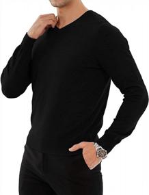 img 2 attached to Stay Stylish With YTD Men'S Casual Slim Fit V-Neck Knitted Sweater
