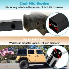 img 1 attached to Hitch Mount Flagpole Holder for Jeep SUV RV Pickup Car Truck Camper Trailer - Universal 2 inch Hitch Receivers Bracket with Anti-Wobble Screw