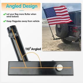 img 2 attached to Hitch Mount Flagpole Holder for Jeep SUV RV Pickup Car Truck Camper Trailer - Universal 2 inch Hitch Receivers Bracket with Anti-Wobble Screw