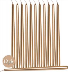 img 3 attached to 14 Inch Copper Metallic Taper Candles - 12 Pack Unscented Paraffin Wax With Cotton Wicks, Dripless Dinner Candle By Hyoola