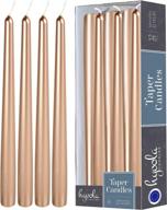 14 inch copper metallic taper candles - 12 pack unscented paraffin wax with cotton wicks, dripless dinner candle by hyoola логотип