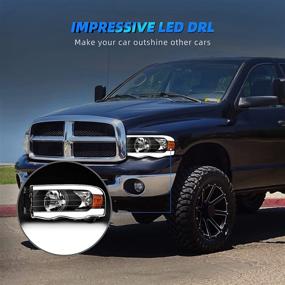 img 2 attached to High-quality AUTOSAVER88 Switchback LED Tube Headlights for 2002-2005 Dodge Ram - Amber Reflector Pair
