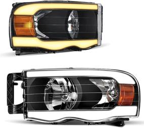 img 4 attached to High-quality AUTOSAVER88 Switchback LED Tube Headlights for 2002-2005 Dodge Ram - Amber Reflector Pair