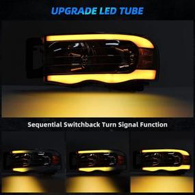 img 3 attached to High-quality AUTOSAVER88 Switchback LED Tube Headlights for 2002-2005 Dodge Ram - Amber Reflector Pair