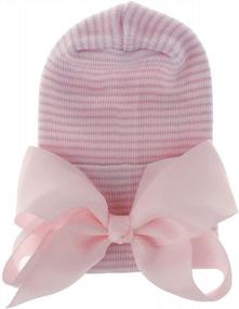 img 2 attached to Soft And Cute Newborn Hospital Hat For Baby Girls With Bow Knot - Ideal Infant Nursery Beanie By Adeimoo