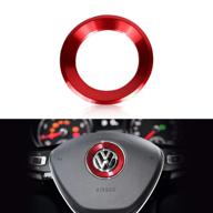 🔴 red lecart steering wheel logo caps decals stickers emblem badge logo cover for vw volkswagen accessories - fits jetta, passat, golf, tiguan, teramont, arteon, atlas, tanoak logo