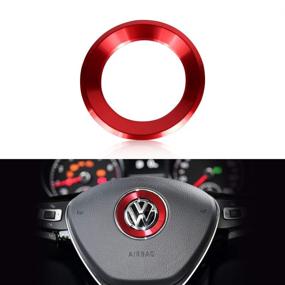 img 4 attached to 🔴 Red LECART Steering Wheel Logo Caps Decals Stickers Emblem Badge Logo Cover for VW Volkswagen Accessories - Fits Jetta, Passat, Golf, Tiguan, Teramont, Arteon, Atlas, Tanoak