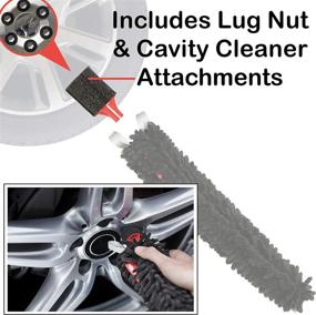 img 2 attached to 🚗 Enhanced Car Detailing: WOOLLYWORMIT Wheel Brush Kit for a Pristine Shine - Lug Nuts & Wheel Cleaner Included - Complete Car Cleaning Kit with Premium Brushes