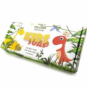 img 2 attached to Velona Kids Soap – 3 Dinobars Gift For Girls And Boys Colored Dinosaurs For All Skin Types Natural Oils And Ingredients, Fun Bath Time For Children Made In USA (3 Bars)