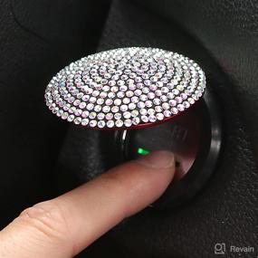 img 3 attached to 💎 Universal Handmade Crystal Rhinestone Car Engine Start Stop Button Cover - Bling Push Start Button Cover | Anti-Scratch Decoration Stickers for Auto Interior Ignition Accessories | Multicolored