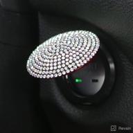 💎 universal handmade crystal rhinestone car engine start stop button cover - bling push start button cover | anti-scratch decoration stickers for auto interior ignition accessories | multicolored logo