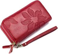 👜 women's handbags & wallets with smartphone protection: embossed capacity wristlets logo