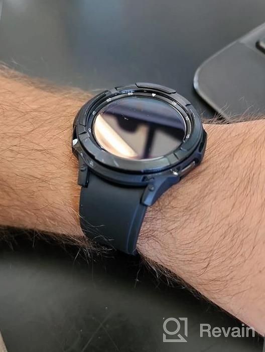 img 1 attached to 3-In-1 Samsung Galaxy Watch 4 Classic 46Mm Accessories: Rugged Bumper Case, Tempered Glass Screen Protector + Bezel Ring - Blue review by Eric Castillo