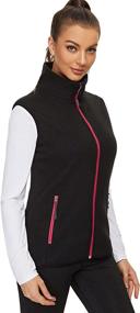img 3 attached to Windproof Softshell Full Zip Outerwear Burgundy Women's Clothing and Coats, Jackets & Vests