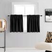 blackout thermal insulating small curtain tiers 24 inch length rod pocket 2 panels 42 inch width bathroom curtains logo