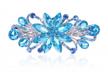 sankuwen flower rhinestone hair barrette clip: luxury jewelry design and perfect mother's day gift in sky blue logo