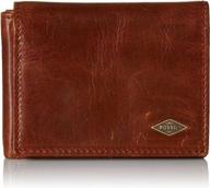 fossil men's execufold wallet in derrick brown: stylish money organizer and card holder for men logo