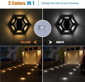 img 3 attached to 8-Pack Solar Dock Lights: 1200MAh Wireless LED Aluminum Deck Lighting For Driveway - White+White Warm, Waterproof & Warning Step Lights