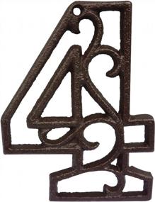 img 3 attached to Rustic Cast Iron House Address Number - 4.6 Inches Tall Decorative Home Number (Number 4)
