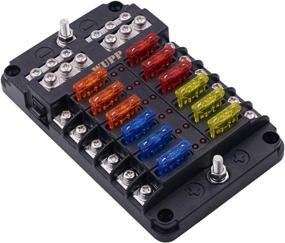 img 4 attached to 💡 WUPP Boat Fuse Block: Waterproof with LED Indicator, Damp-Proof Cover - 12 Circuits + Negative Bus, Car Marine RV Truck - DC 12-24V, Fuses Included