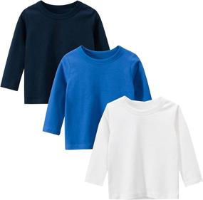 img 4 attached to 👕 3-Pack Cotton Sleeve Toddler Boys' Clothing - Tops, Tees & Shirts by HZXVic