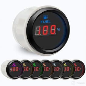 img 4 attached to 🔋 BLUERICE Universal Fuel Level Gauge Meter with Adjustable Signal, 7 Color Backlight, 52mm, 12V/24V