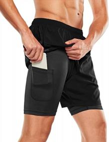 img 4 attached to TSLA Active Running Shorts: 2-In-1 Quick Dry Workout Shorts With Pockets For Gym Training And Athletic Exercise