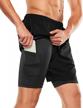 tsla active running shorts: 2-in-1 quick dry workout shorts with pockets for gym training and athletic exercise logo