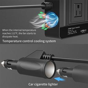 img 1 attached to 🚗 HOMELYLIFE 200W Car Power Inverter: DC12V to 110V AC Outlet Adapter with USB & Type-C Ports – Ultimate Car Converter Charger!