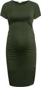 img 3 attached to Maternity Dress For Women: Short Sleeve Ruched Pregnancy Clothes By Smallshow