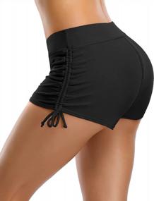 img 2 attached to Sporty And Stretchy: ALove Women'S Swim Shorts With V-Slit And Board Short Design