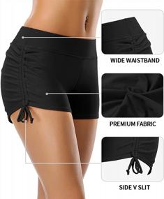 img 3 attached to Sporty And Stretchy: ALove Women'S Swim Shorts With V-Slit And Board Short Design