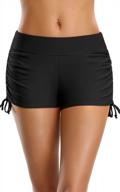 sporty and stretchy: alove women's swim shorts with v-slit and board short design logo
