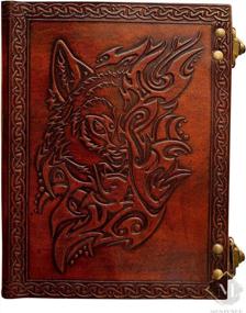 img 4 attached to Vintage Leather Wolf Journal: Bound Dnd Notebook With Rugged, Blank Pages And Daily Travel Diary For Women'S Writing - 6 X 8 Brown Sketchbook