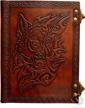 vintage leather wolf journal: bound dnd notebook with rugged, blank pages and daily travel diary for women's writing - 6 x 8 brown sketchbook logo