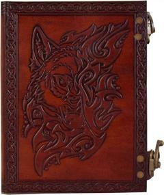 img 3 attached to Vintage Leather Wolf Journal: Bound Dnd Notebook With Rugged, Blank Pages And Daily Travel Diary For Women'S Writing - 6 X 8 Brown Sketchbook