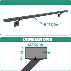 img 1 attached to AMSOOM Heavy Duty Steel Stair Handrail Complete Kit, Ideal For Indoor And Outdoor Use - Available In Multiple Lengths (4 Feet) And Black Color