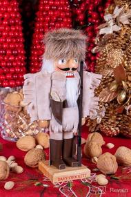 img 1 attached to Clever Creations Davy Crockett 10 Inch Wooden Nutcracker - A Festive Christmas Décor Must-Have for Shelves and Tables