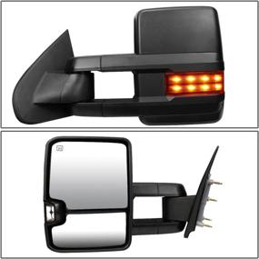 img 3 attached to 🚗 DNA Motoring TWM-016-T888-BK-AM Pair of Powered Heated Telescopic Towing Side Mirrors with Turn Signal for 2014-2017 Silverado 1500 and Sierra 1500