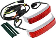 tcmt saddlebag led run brake turn light red len подходит для harley electra glide 2014-2022 логотип