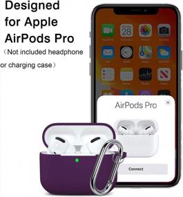 img 3 attached to AirPods Pro Case Protective Silicone Shockproof Cover Skin With Keychain - Compatible With Apple Airpod Pro 2019 Charging Case, Purple