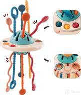 18m+ montessori toys: ufo food grade silicone pull string activity toy for toddlers, sensory and fine motor skills development, travel-friendly baby toys - ideal gift logo