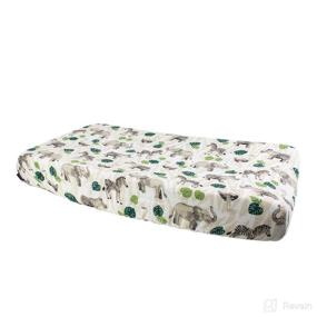 img 2 attached to Bebe au Lait Jungle Muslin Changing Pad Cover: Green, One Size - Soft, Stylish, and Durable!