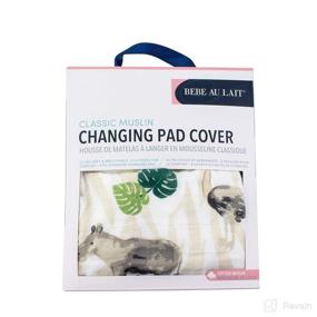 img 1 attached to Bebe au Lait Jungle Muslin Changing Pad Cover: Green, One Size - Soft, Stylish, and Durable!