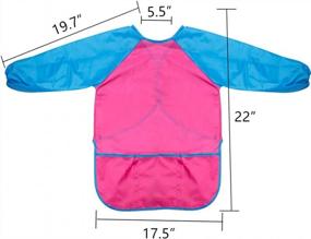 img 1 attached to 2 Pack Kids Art Smock: Waterproof Painting Apron With Long Sleeve & 3 Pockets - CUBACO