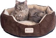 🐾 armarkat c01hkf/mh cozy pet bed - 20" diameter, mocha beige logo