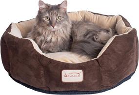 img 4 attached to 🐾 Armarkat C01HKF/MH Cozy Pet Bed - 20" Diameter, Mocha Beige