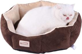 img 3 attached to 🐾 Armarkat C01HKF/MH Cozy Pet Bed - 20" Diameter, Mocha Beige